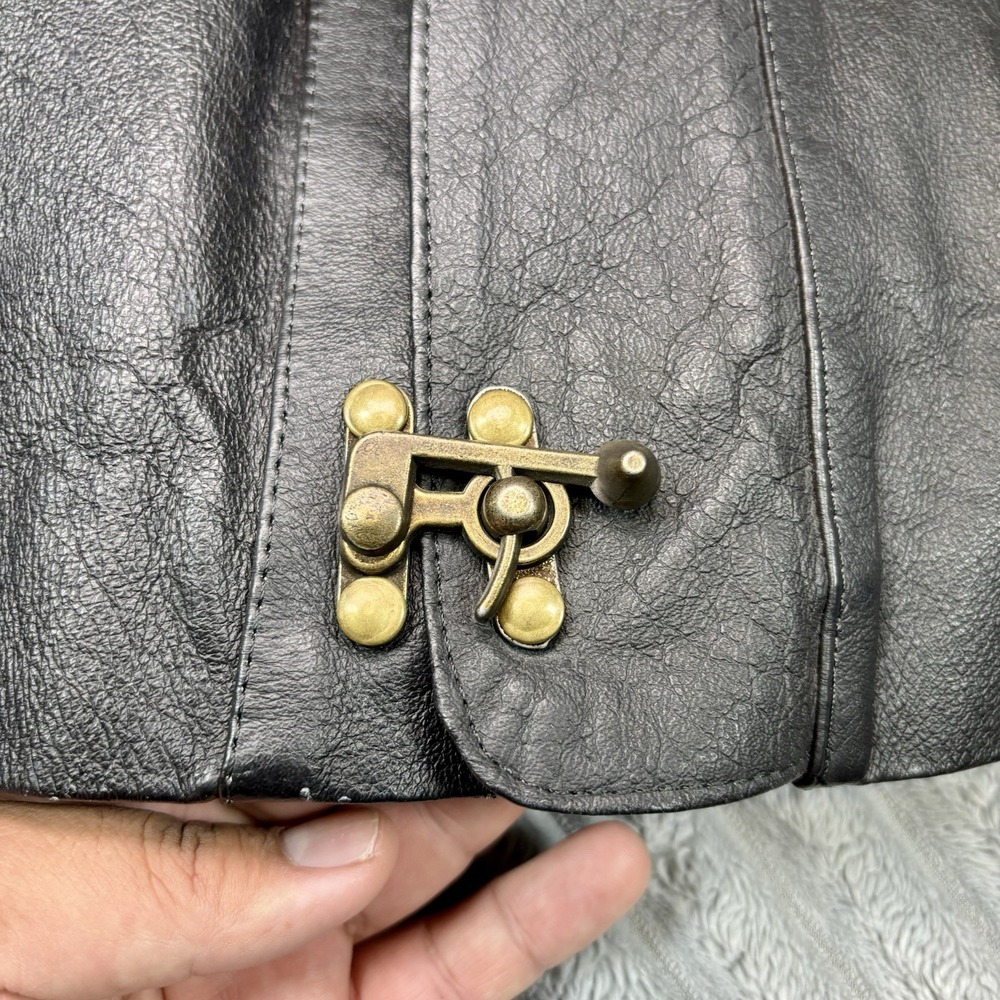 CIDPAO Men's Genuine Leather Jacket‎ L Coat Black Zip Snap Made in Mexico - Picture 6 of 16